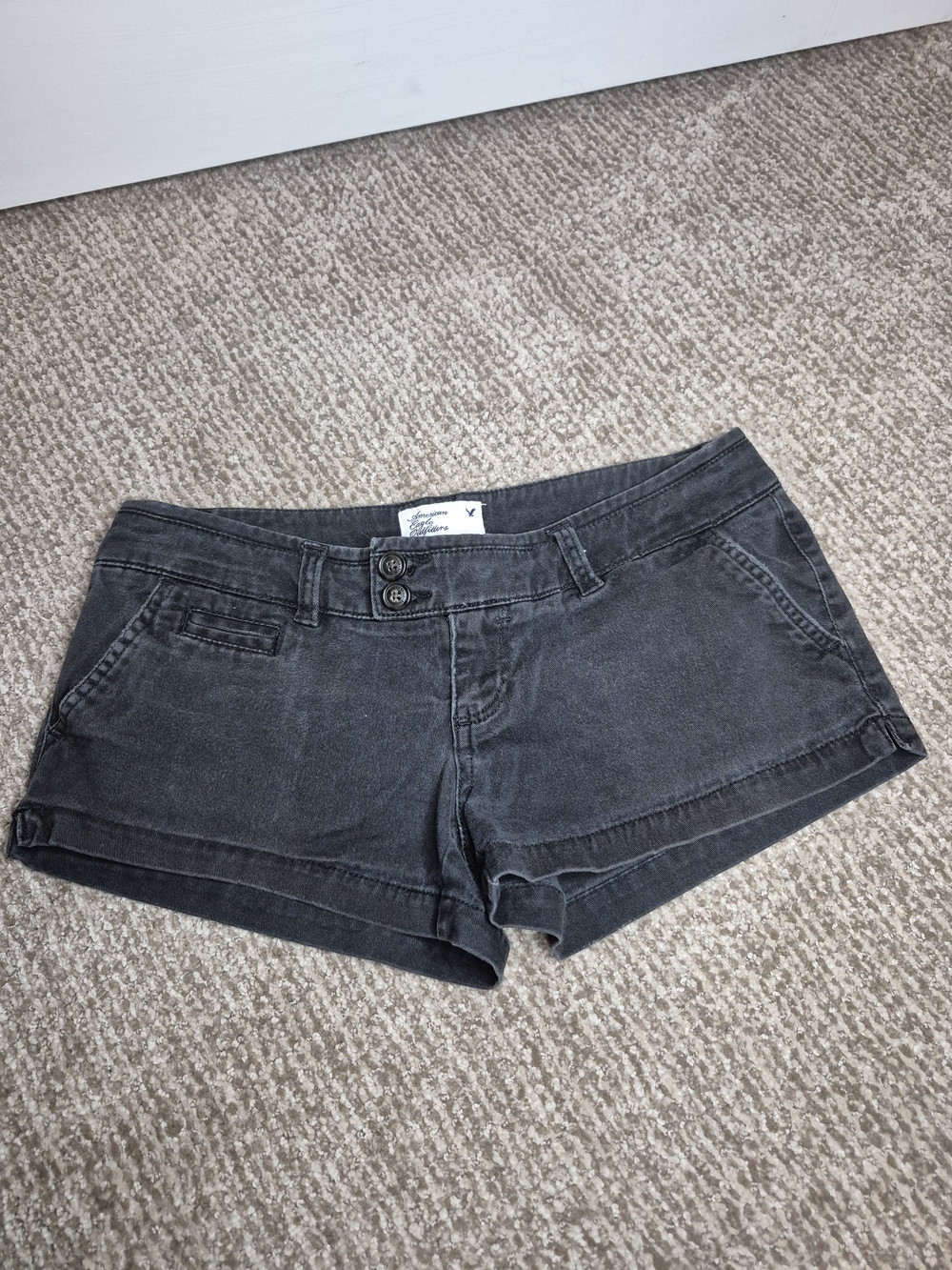 American Eagle Outfitters Charcoal Gray Shortie Denim Shorts
